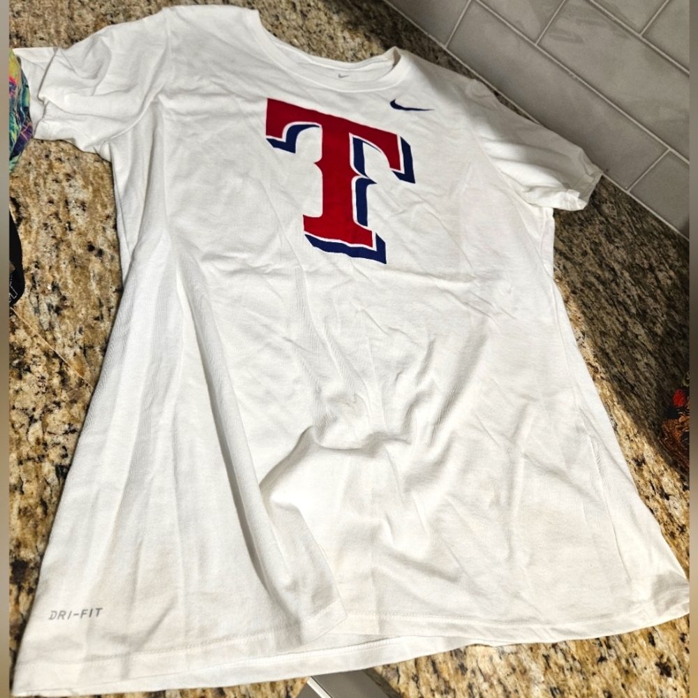 Nike Texas Rangers White and Red top